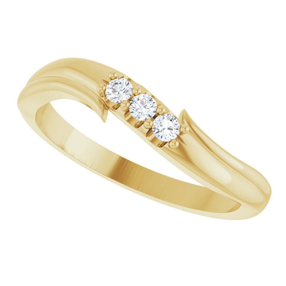 14K Yellow Gold .08 CTW Lab-Grown Diamond Three-Stone Ring