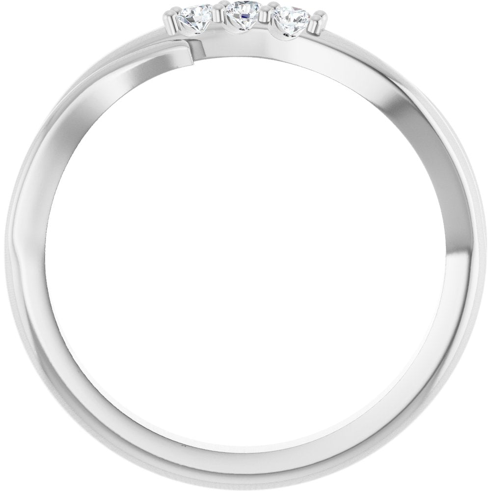 14K White Gold .08 CTW Lab-Grown Diamond Three-Stone Ring