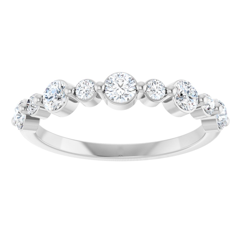 14K White Gold 1/2 CTW Natural Diamond Anniversary Band