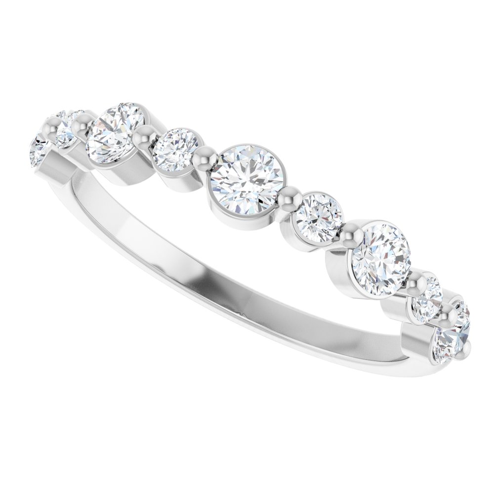 14K White Gold 1/2 CTW Natural Diamond Anniversary Band