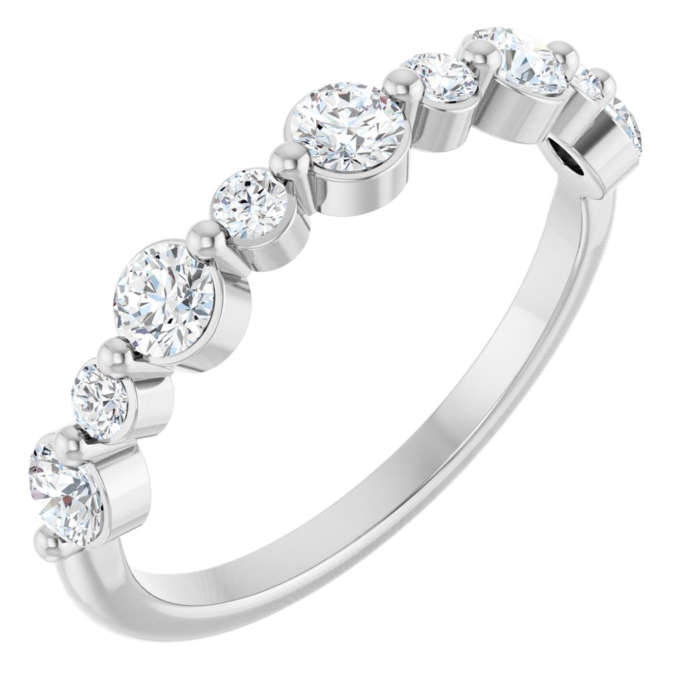 14K White Gold 1/2 CTW Natural Diamond Anniversary Band