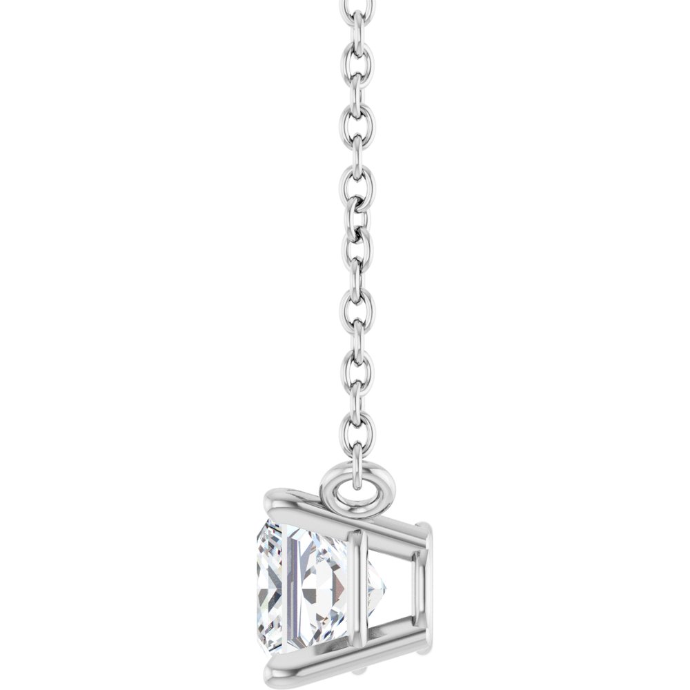14K White Gold 1/2 CT Lab-Grown Diamond Solitaire 18 " Necklace