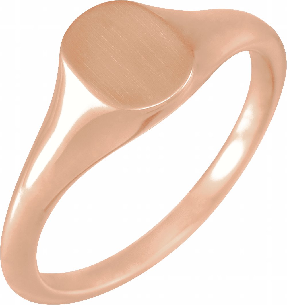14K Rose Gold 8x6 mm Oval Signet Ring