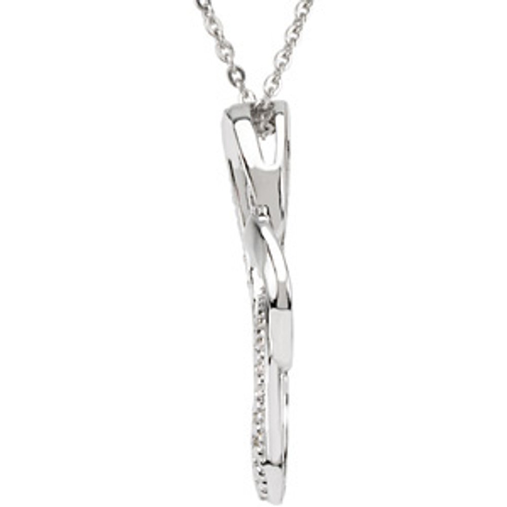Sterling Silver .005 CT Natural Diamond Wings of Comfort™ 18" Necklace