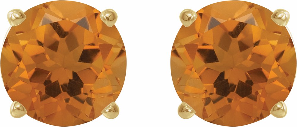 14K Yellow Gold 5 mm Natural Citrine Earrings