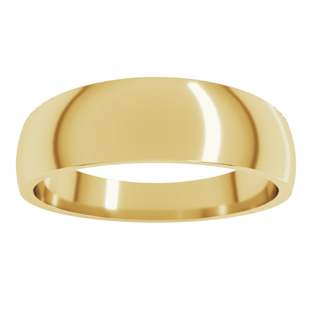 14K Yellow Gold 6 mm Tapered Comfort-Fit Half Round Band Size 9