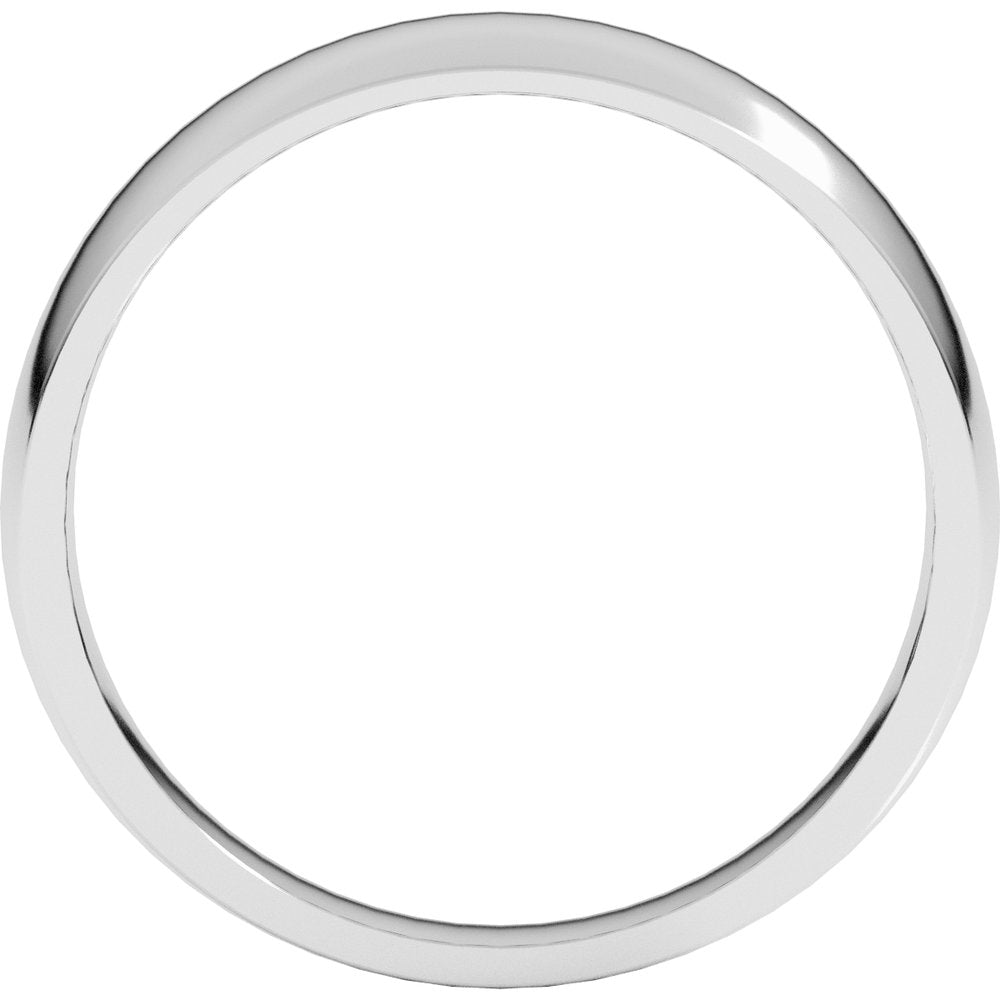 14K White Gold 6 mm Tapered Comfort-Fit Half Round Band Size 8