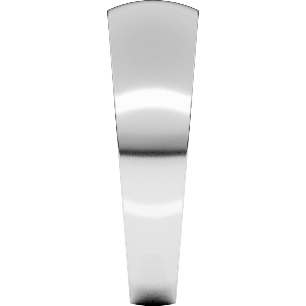 14K White Gold 6 mm Tapered Comfort-Fit Half Round Band Size 8