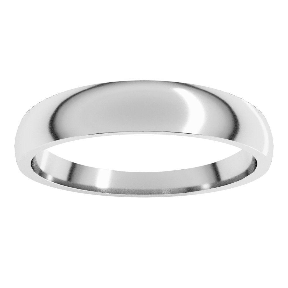 14K White Gold 4 mm Tapered Comfort-Fit Half Round Band Size 7