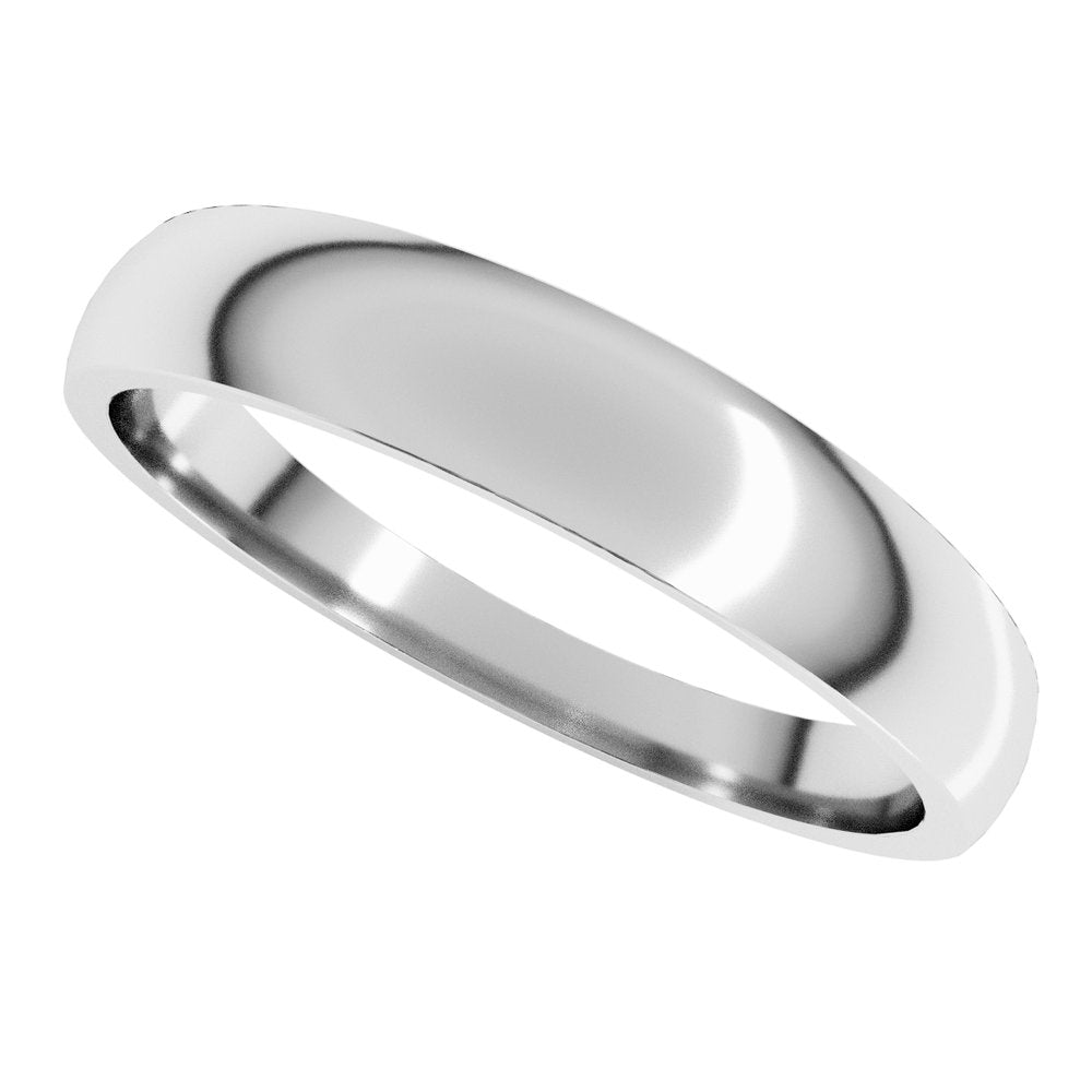 14K White Gold 4 mm Tapered Comfort-Fit Half Round Band Size 7