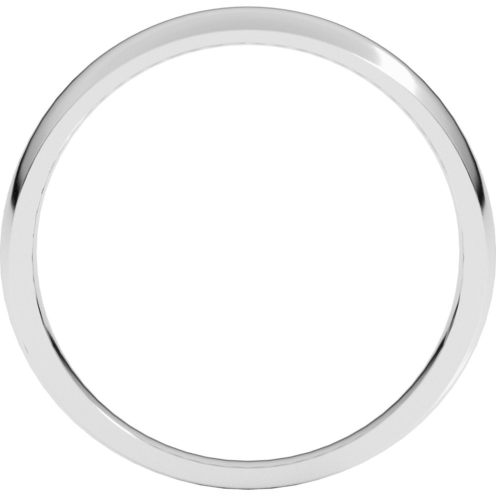 14K White Gold 4 mm Tapered Comfort-Fit Half Round Band Size 7