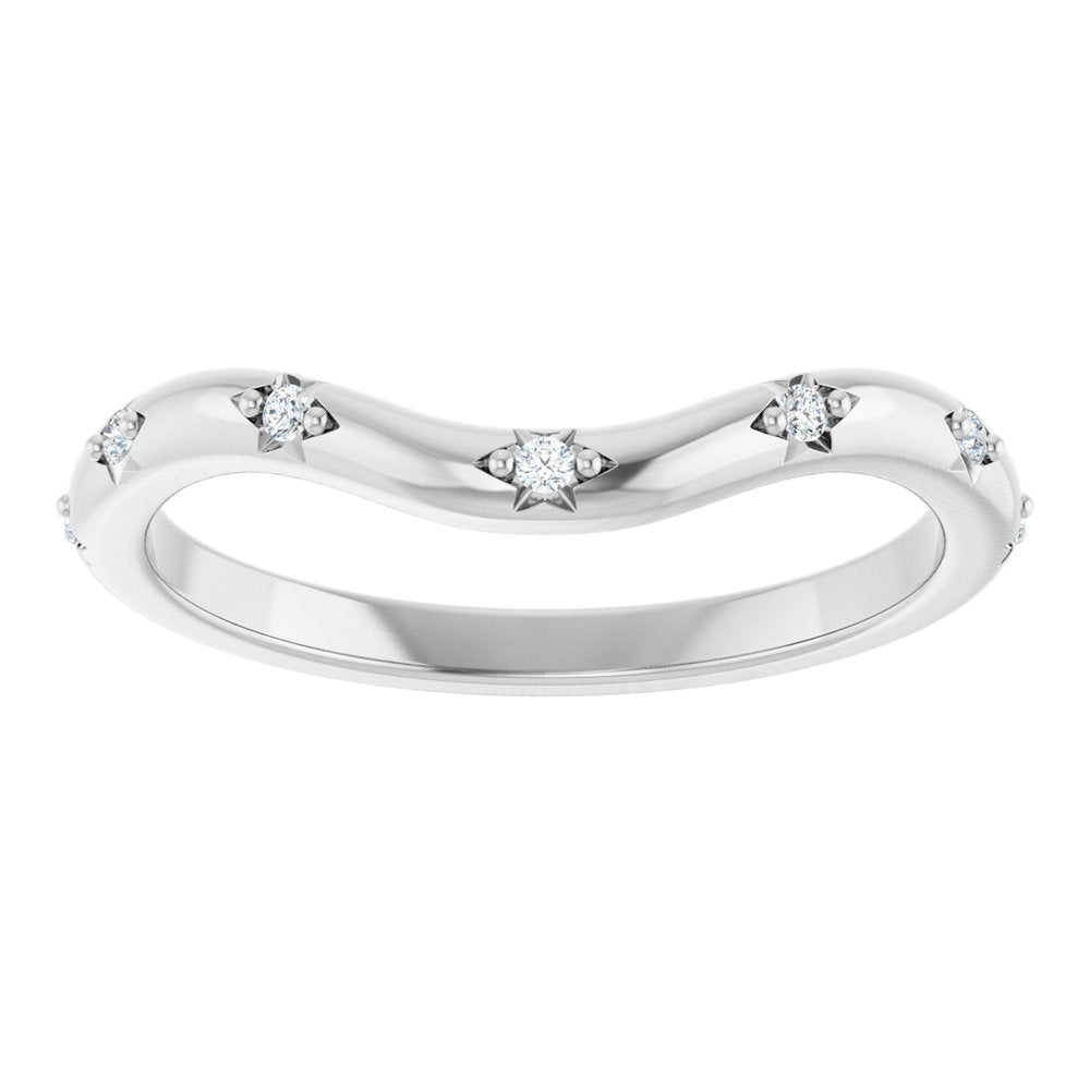14K White Gold .05 CTW Lab-Grown Diamond Contour Band