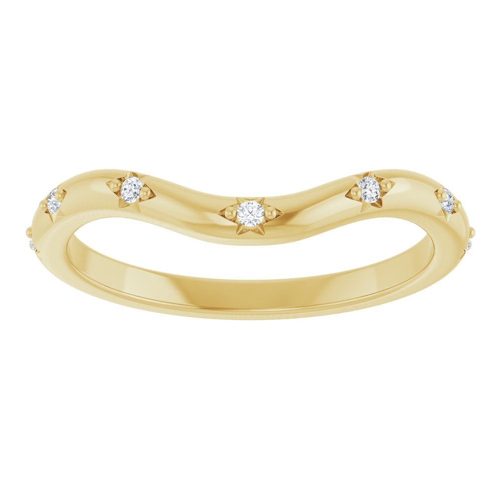 14K Yellow Gold .05 CTW Natural Diamond Contour Band