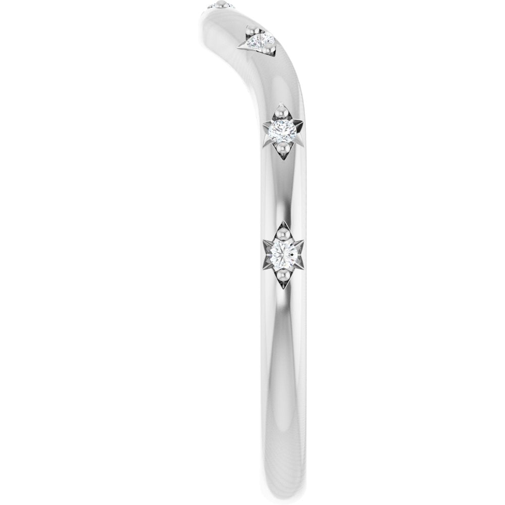 14K White Gold .05 CTW Lab-Grown Diamond Contour Band