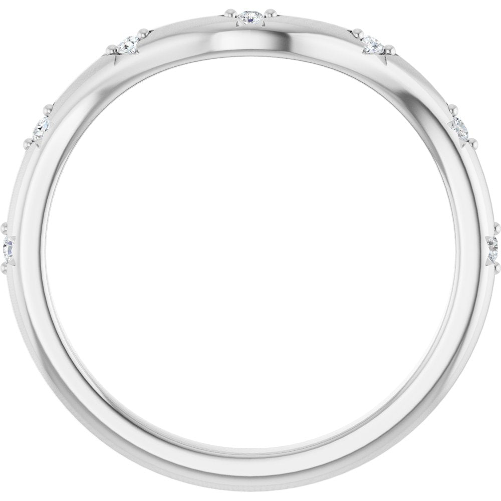 14K White Gold .05 CTW Lab-Grown Diamond Contour Band