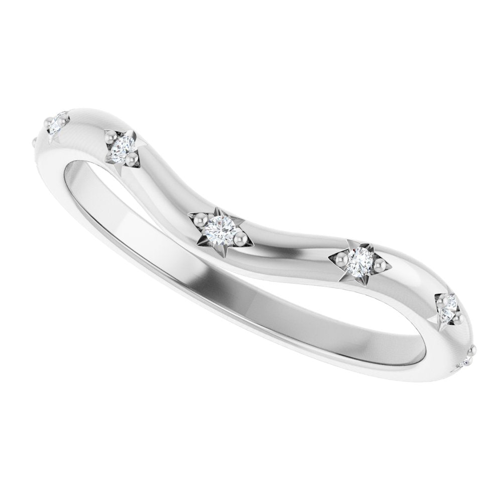 14K White Gold .05 CTW Lab-Grown Diamond Contour Band