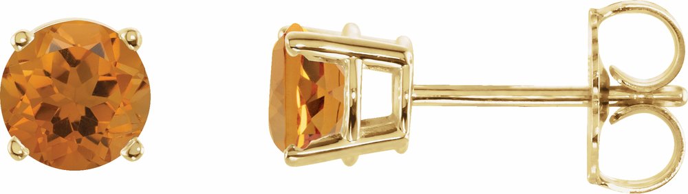 14K Yellow Gold 5 mm Natural Citrine Earrings