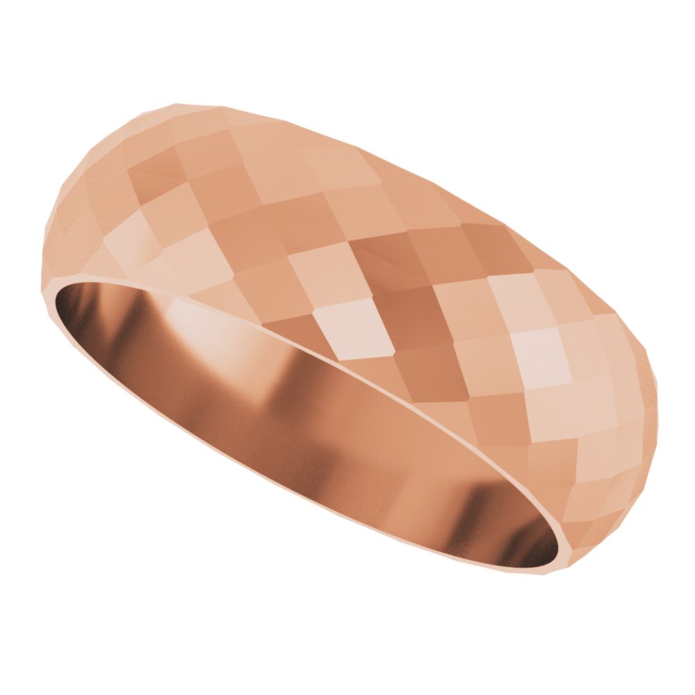 10K Rose Gold 6 mm Diamond Pattern Band Size 10.5