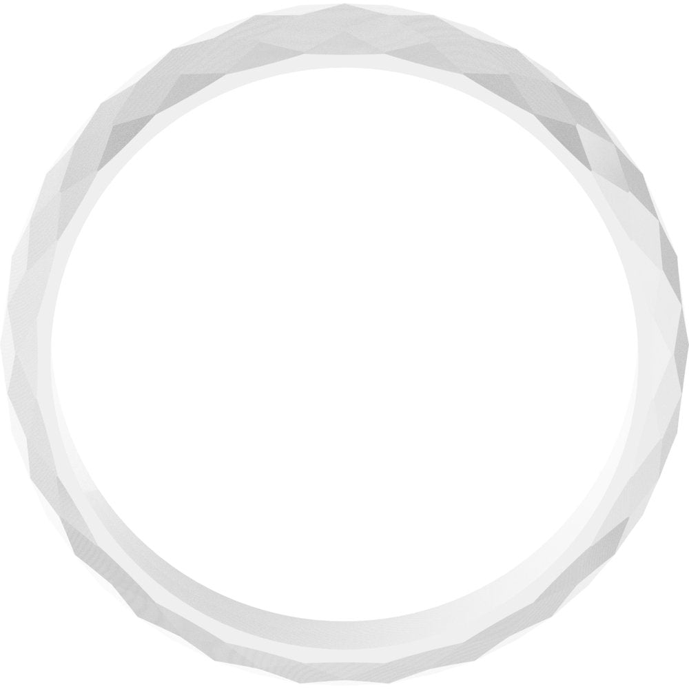 10K White Gold 6 mm Diamond Pattern Band Size 8.5