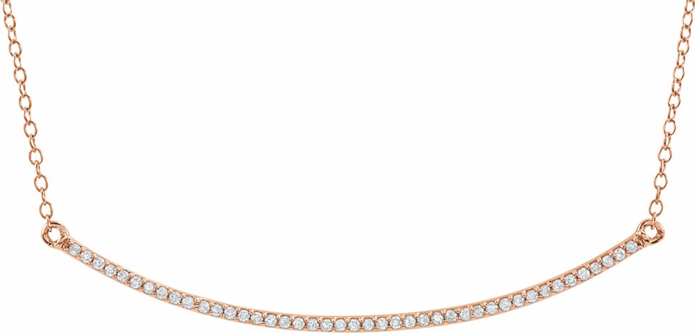 14K Rose Gold 1/6 CTW Natural Diamond Bar 16-18" Necklace
