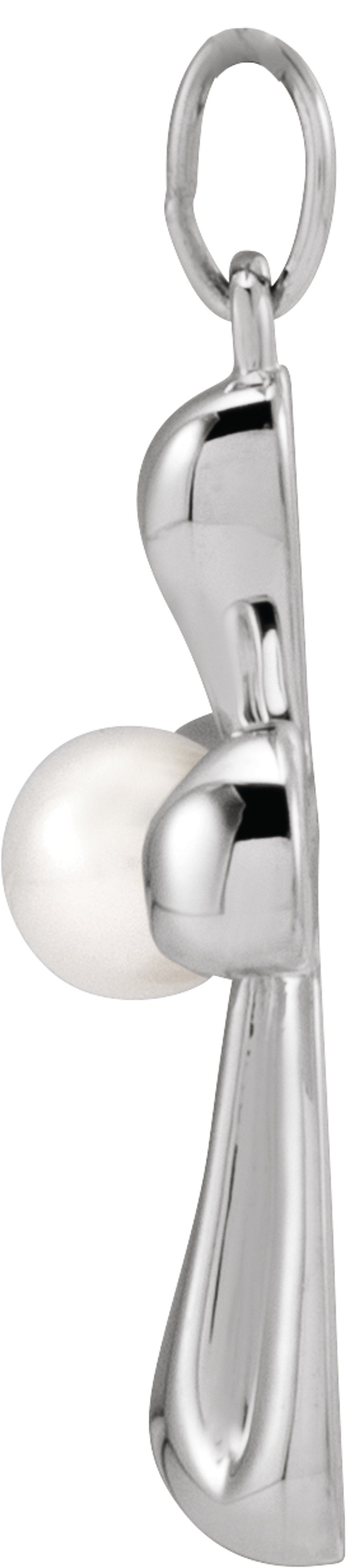 Sterling Silver Cultured White Freshwater Pearl Cross Pendant
