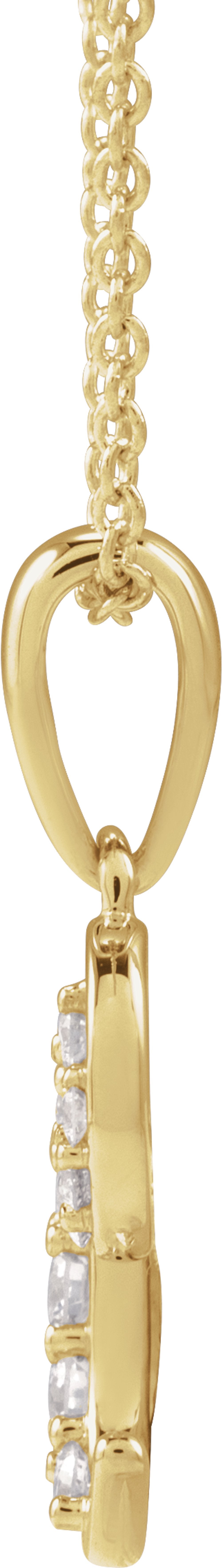 14K Yellow Gold 1/6 CTW Natural Diamond Initial C 18" Necklace
