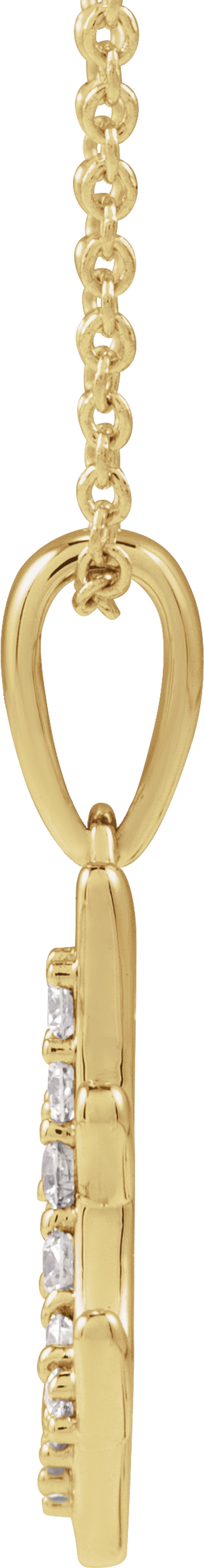 14K Yellow Gold 1/5 CTW Natural Diamond Initial A 18" Necklace