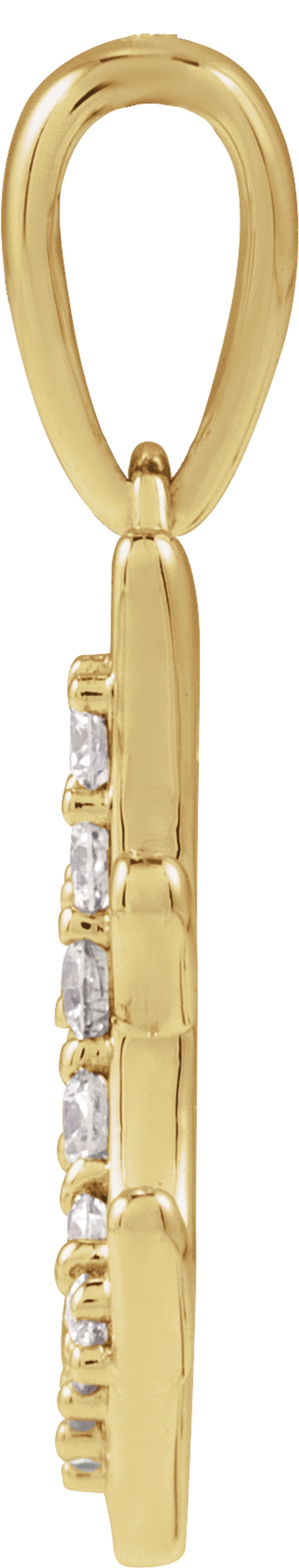 14K Yellow Gold 1/5 CTW Natural Diamond Initial A Pendant