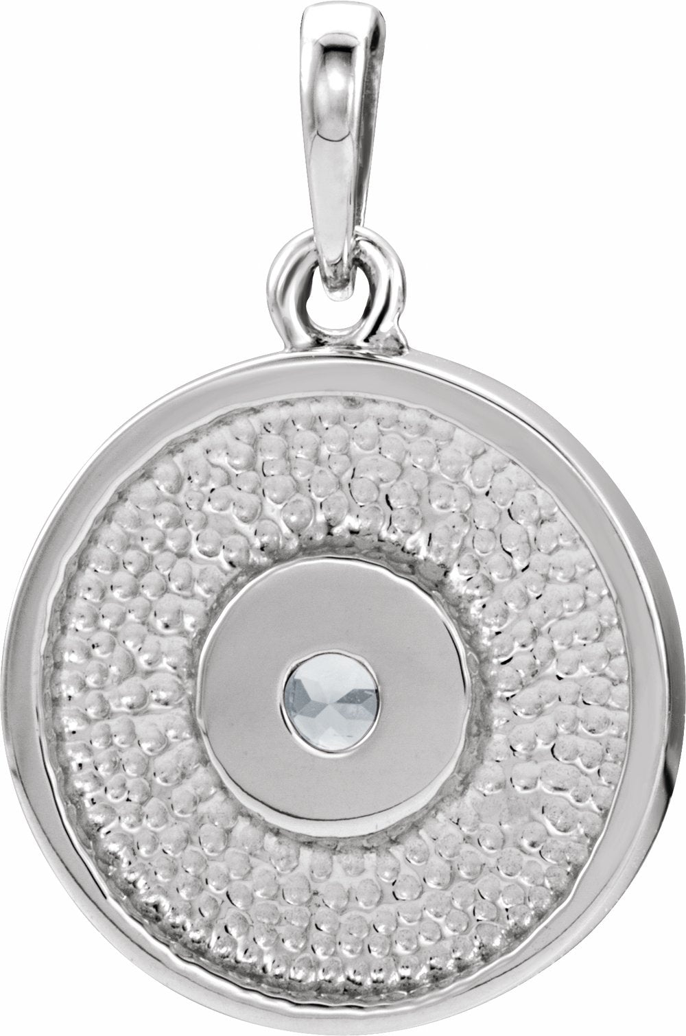 14K White 1/10 CTW Natural Diamond Disc Pendant