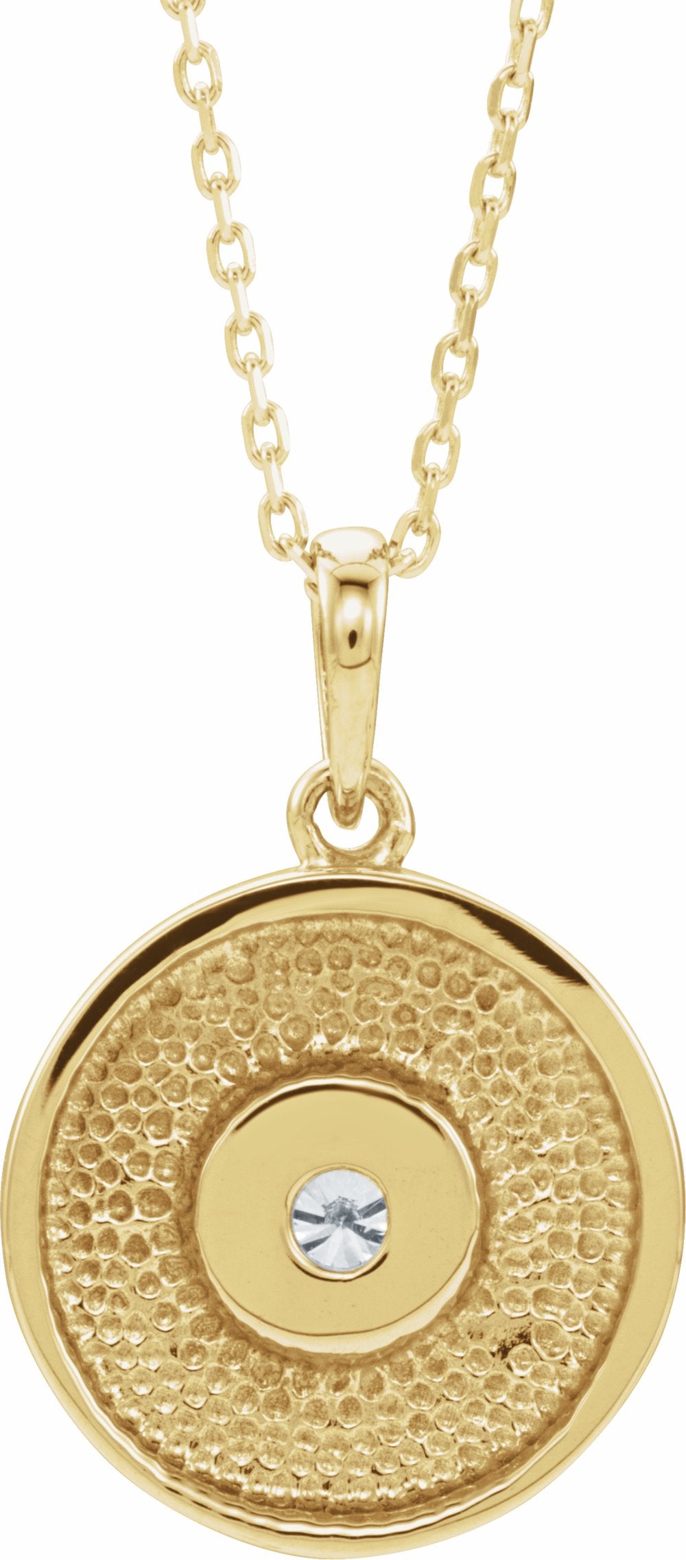 14K Yellow Gold 1/10 CTW Natural Diamond Disc 16-18" Necklace