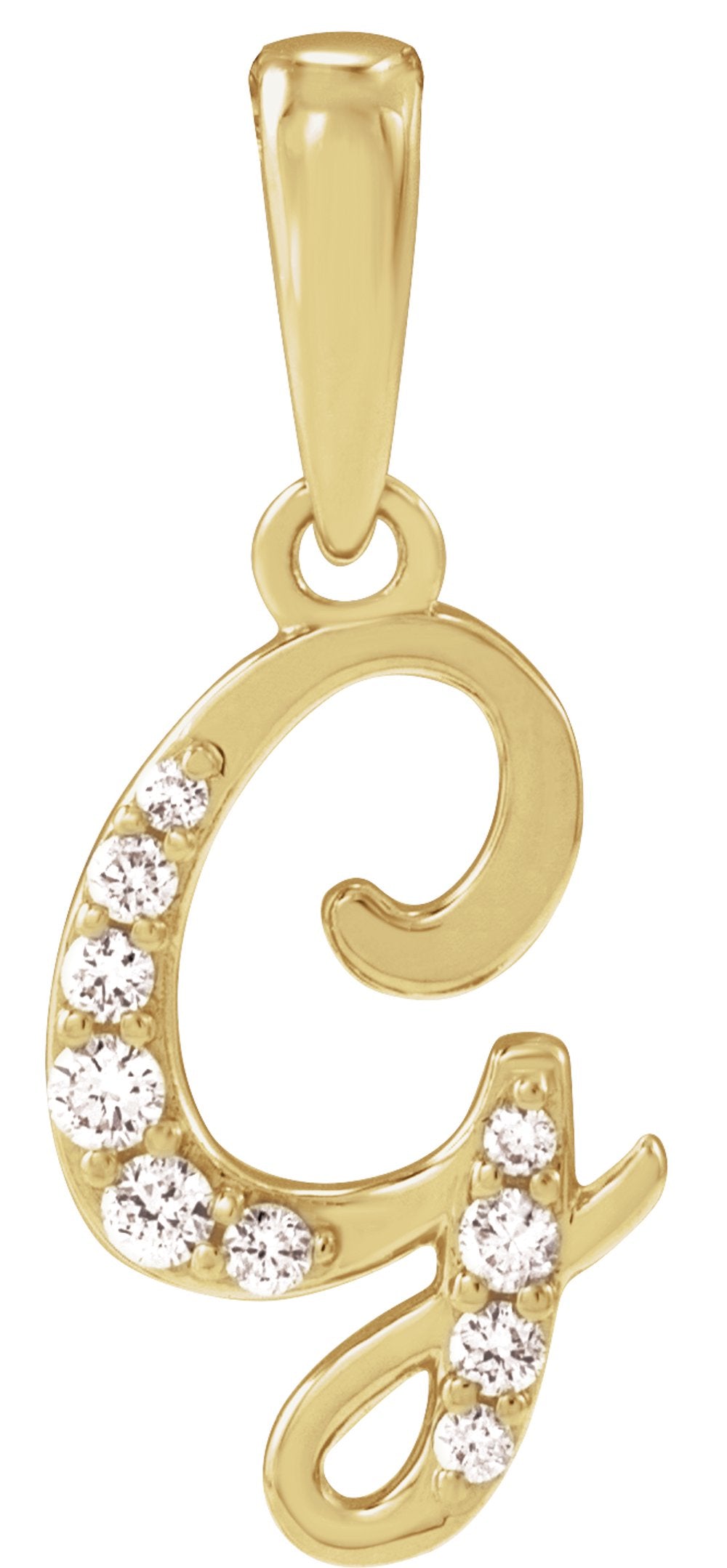 14K Yellow Gold .08 CTW Natural Diamond Initial G Pendant