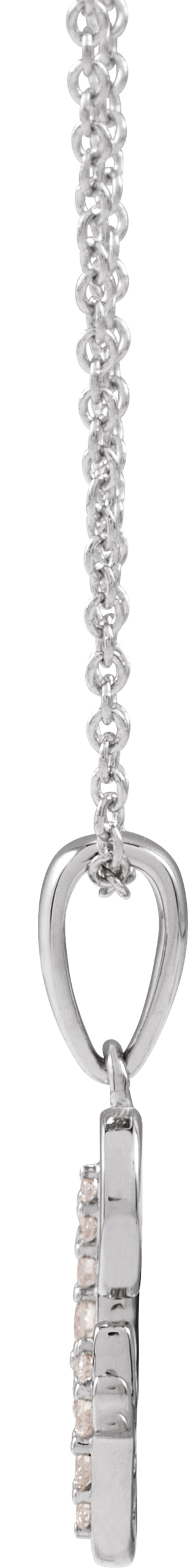 14K White Gold .08 CTW Natural Diamond Initial G 18" Necklace