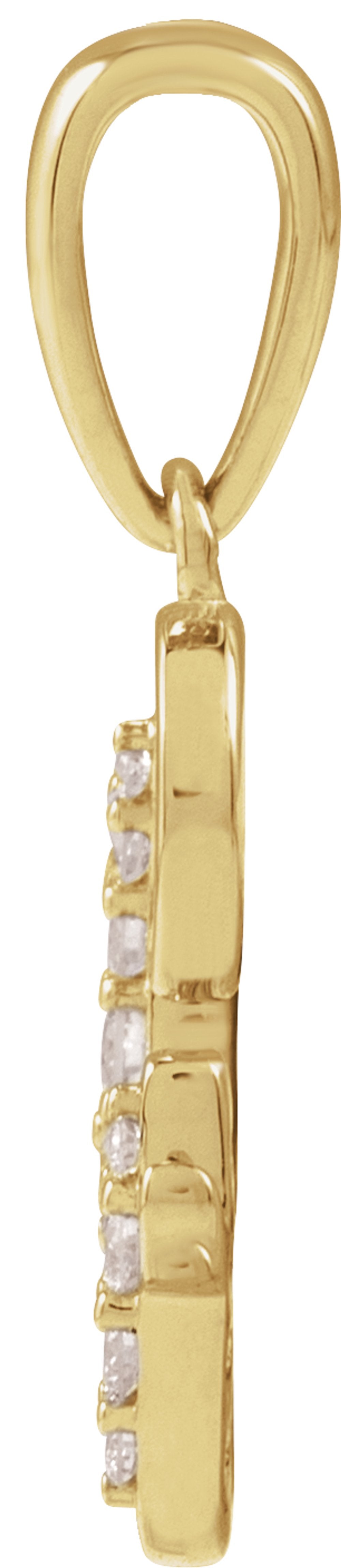 14K Yellow Gold .08 CTW Natural Diamond Initial G Pendant