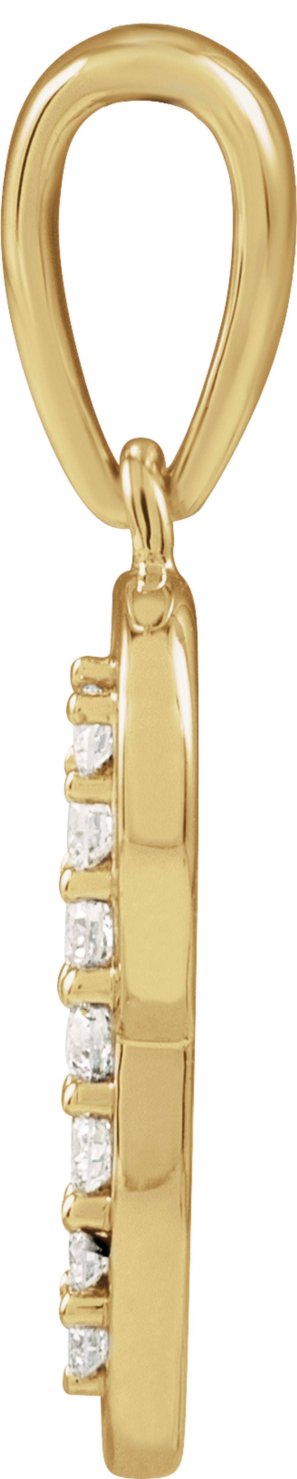 14K Yellow Gold .08 CTW Natural Diamond Initial P Pendant