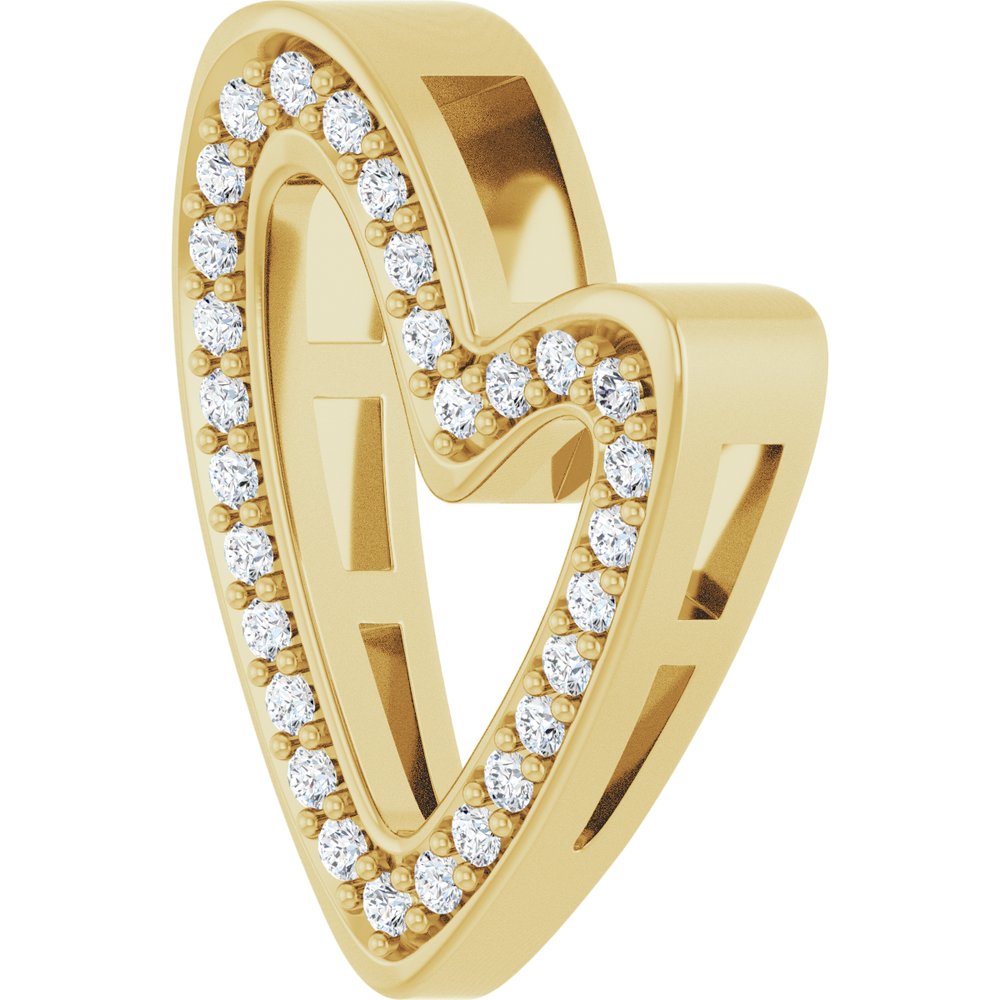 14K Yellow Gold 1/5 CTW Natural Diamond Heart Slide Pendant