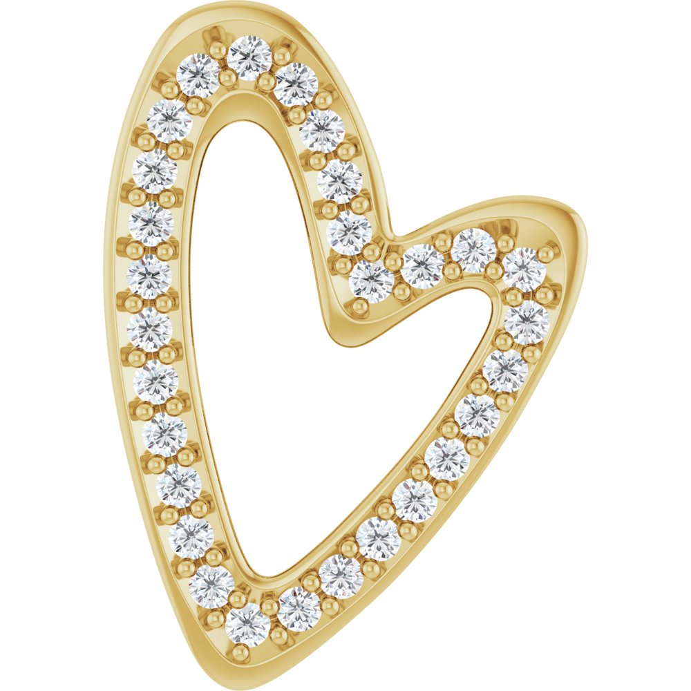 14K Yellow Gold 1/5 CTW Natural Diamond Heart Slide Pendant