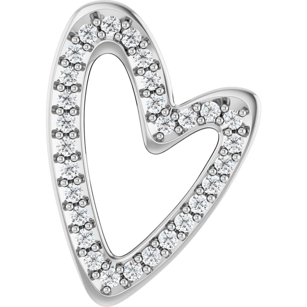 14K White Gold 1/5 CTW Natural Diamond Heart Slide Pendant