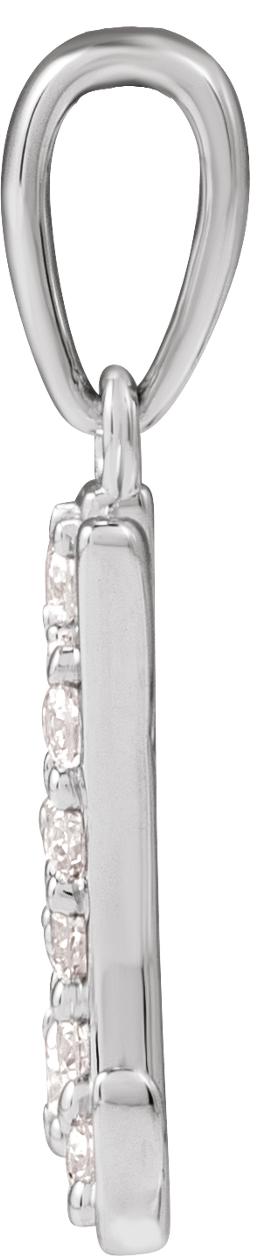14K White Gold 1/5 CTW Natural Diamond Initial M Pendant