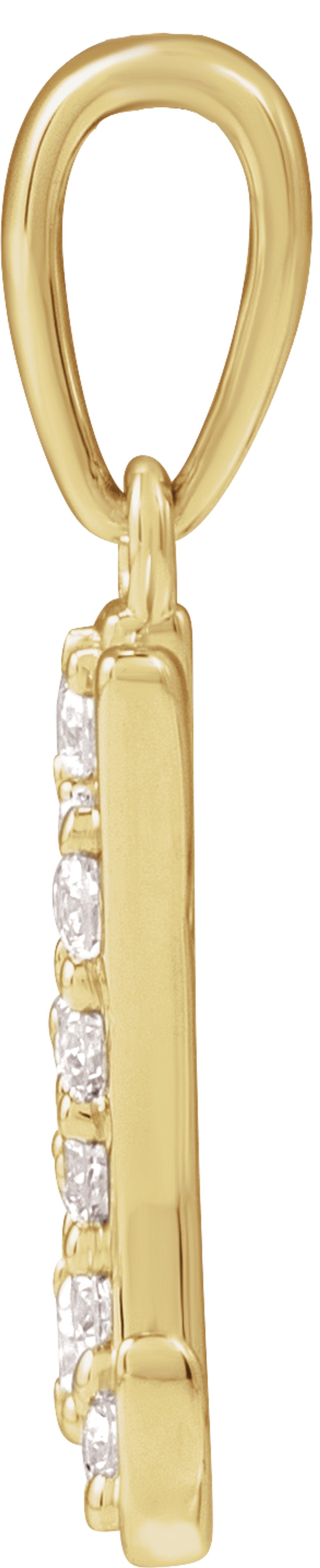 14K Yellow Gold 1/5 CTW Natural Diamond Initial M 18" Necklace