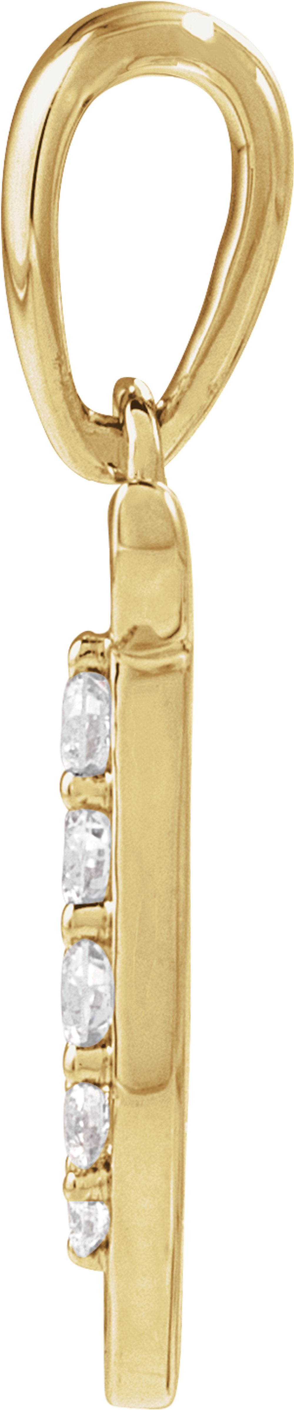 14K Yellow Gold 1/10 CTW Natural Diamond Initial T Pendant