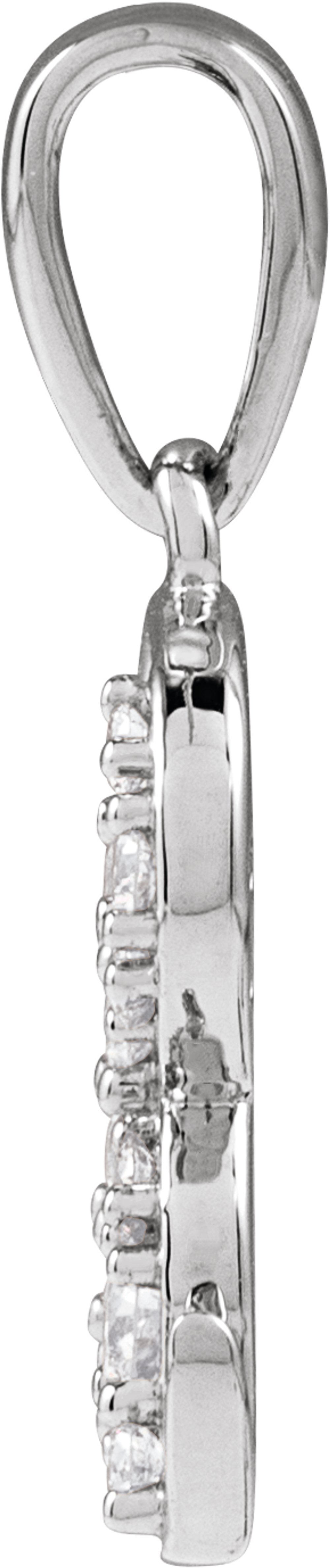 14K White Gold 1/6 CTW Natural Diamond Initial R 18" Necklace
