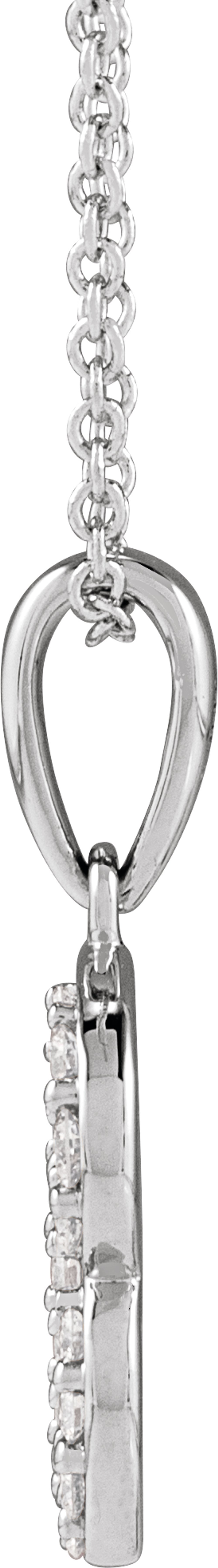14K White Gold 1/6 CTW Natural Diamond Initial B 18" Necklace