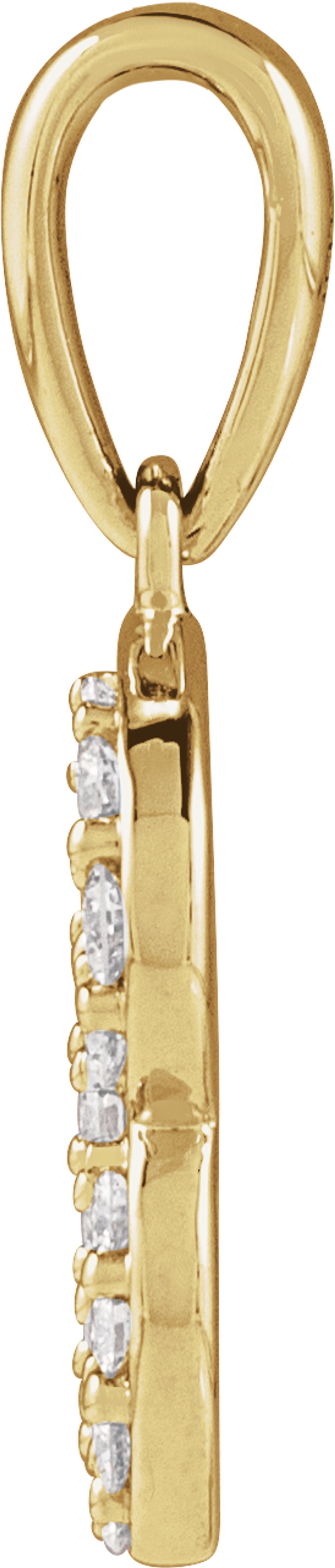 14K Yellow Gold 1/6 CTW Natural Diamond Initial B Pendant