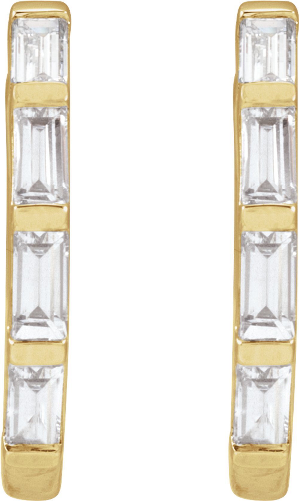 14K Yellow Gold 1/3 CTW Lab-Grown Diamond Hoop Earrings