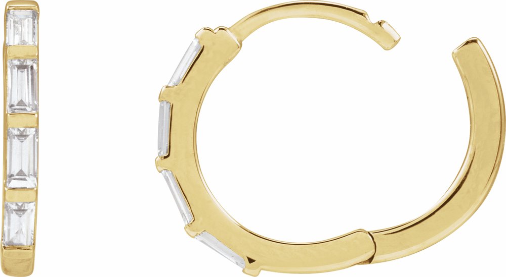 14K Yellow Gold 1/3 CTW Lab-Grown Diamond Hoop Earrings