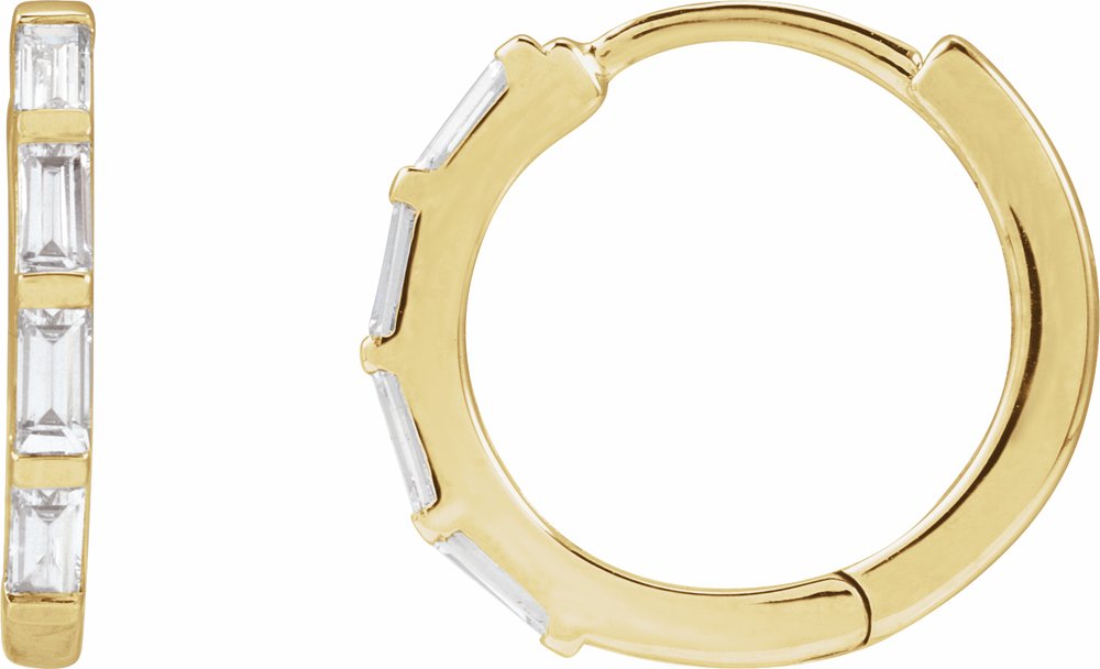 14K Yellow Gold 1/3 CTW Lab-Grown Diamond Hoop Earrings