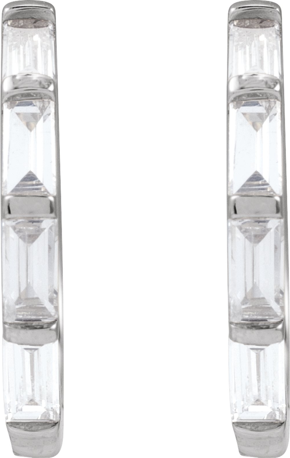 14K White Gold 1/3 CTW Lab-Grown Diamond Hoop Earrings