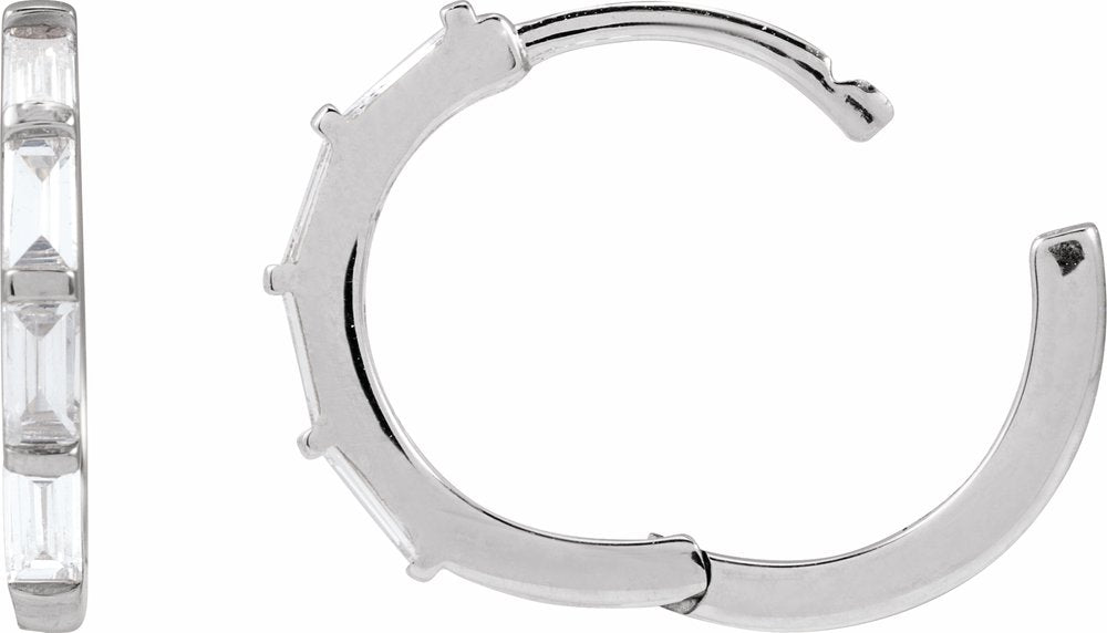 14K White Gold 1/3 CTW Lab-Grown Diamond Hoop Earrings