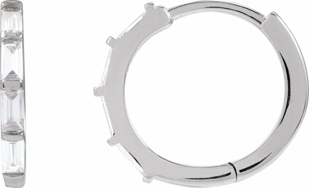 14K White Gold 1/3 CTW Lab-Grown Diamond Hoop Earrings