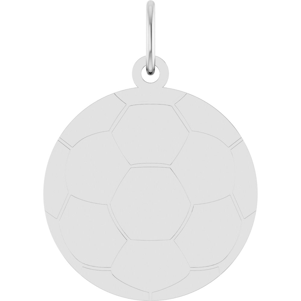Sterling Silver Engravable Soccer Pendant